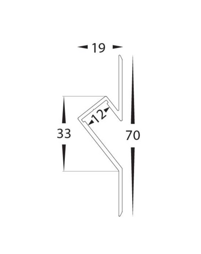 Recessed Wall Mounted Profile 19mm × 70mm