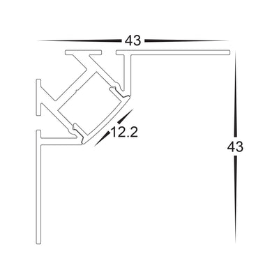 Corner Gyprock Profile 43mm × 43mm