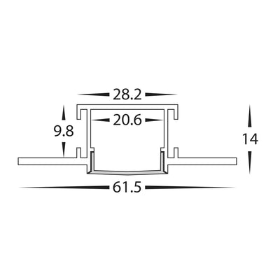 Square Gyprock Profile 62mm × 14mm