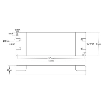 30w 24v DC TRIAC Dimmable LED Driver