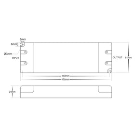 60w 24v DC TRIAC Dimmable LED Driver