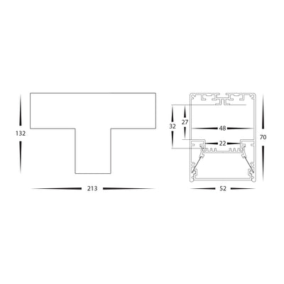 White 9w T-Shape TRI Colour Proline Connector - HCP-6035270-T (2)