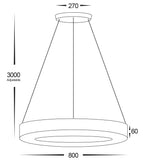 800mm Circa 65w LED Pendant