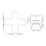 White 11w X-Shape TRI Colour Proline Connector - HCP-6035270-X (2)