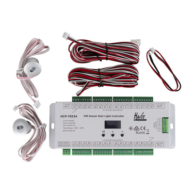 32 Channel Sensor + Push Button LED Strip Stair Controller 92mm × 34mm