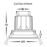 Round Tilt 6w Recessed LED Downlight