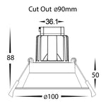 Round Deep Fixed 6w Recessed LED Downlight