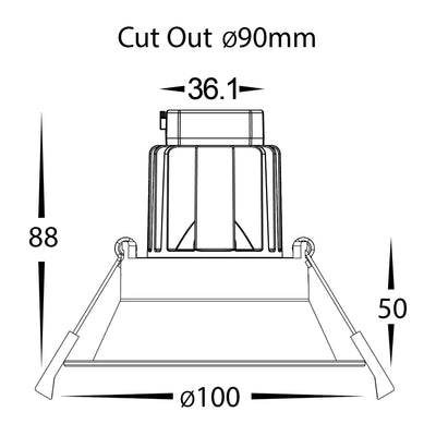 Round Deep Fixed 6w Recessed LED Downlight