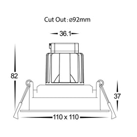 Square Tilt 6w Recessed LED Downlight