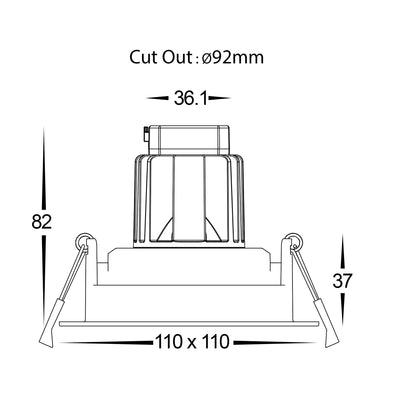 Square Tilt 6w Recessed LED Downlight