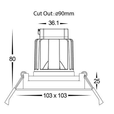 Square Tilt 6w Recessed LED Downlight