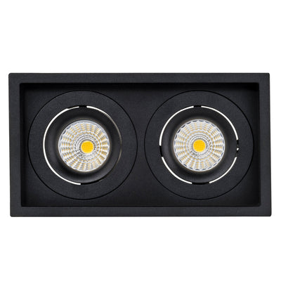 2 x Square Tilt 13w D2W Recessed LED Downlight