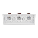 Square Recessed Tilt 3 x 6w Recessed LED Downlight