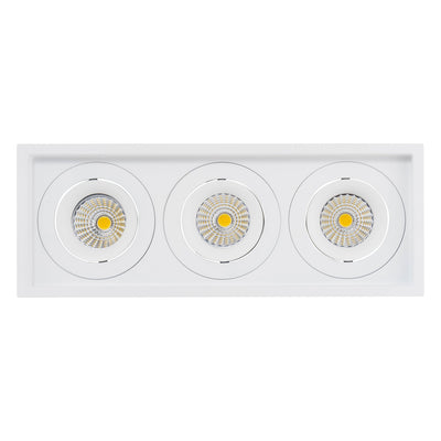 Square Recessed Tilt 3 x 6w Recessed LED Downlight