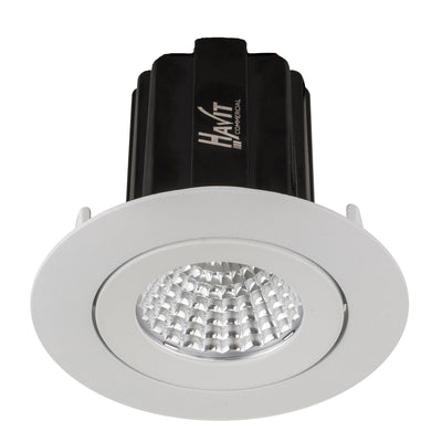 13w CRI97+ Recessed Round Tilt Dimmable LED Downlight 3000k - 75mm Cutout
