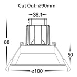 Deep Tilt 6w Recessed LED Downlight