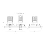 2 x Square Tilt 13w D2W Recessed LED Downlight