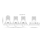 3 x Square Tilt 13w D2W Recessed LED Downlight