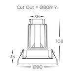 Round Fixed 9w Recessed LED Downlight