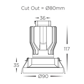 Round Fixed 17w Recessed LED Downlight