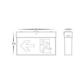 Surface Mounted Exit Light