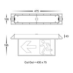 Slimline Recessed Exit Light