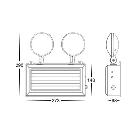 Twin Spot 2 x 3w Emergency Light