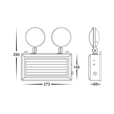 Twin Spot 2 x 3w Emergency Light