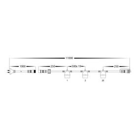 10m 2700k Surface Mounted 20 Light Festoon Light