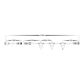 20m 2700k Surface Mounted 40 Light Festoon Light