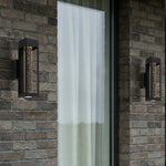 Hollis Outdoor LED Wall Light Medium in Black or White — lifestyle