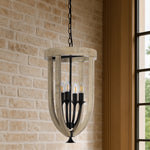 Hosley Pendant Light 4Lt in Black & Oak — lifestyle