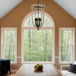 Hosley Pendant Light 6Lt in Black & Oak — lifestyle