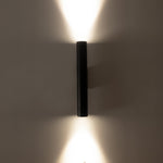 Dugo Up & Down Wall Pillar Light Black