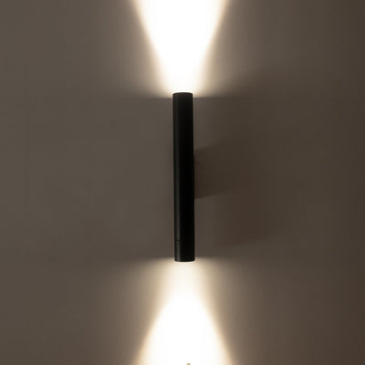 Dugo Up & Down Wall Pillar Light Black