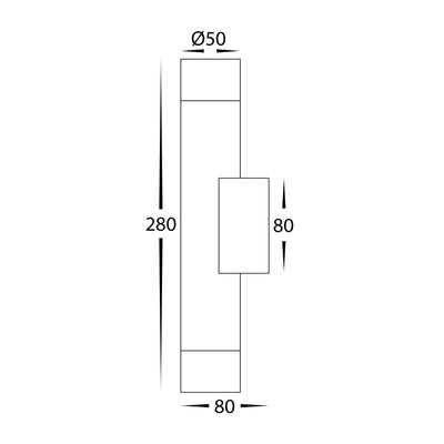 Dugo Up & Down Wall Pillar Light Black
