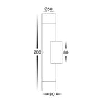 Dugo Up & Down Wall Pillar Light White