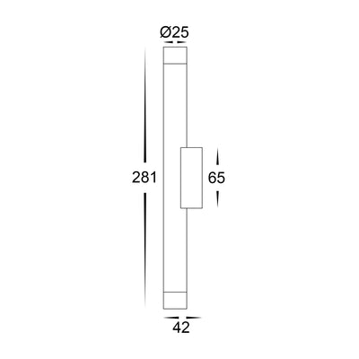 Dugo Up & Down Wall Pillar Light Black