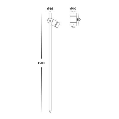 Lille Aluminium Black Single Adjustable Spike Spotlight