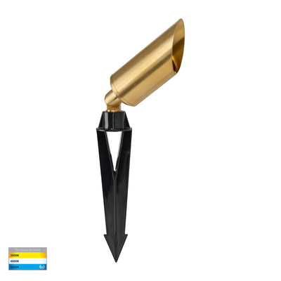 Shawl Single Adjustable Spike Spotlight - 225mm Spike Solid Brass