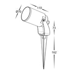 Niso Adjustable Spike Spotlight - Polycarbonate Black