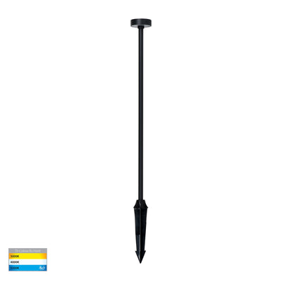 Vertex Aluminium Black Bollard Light with Spike