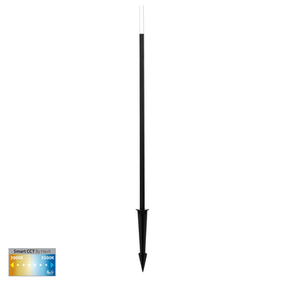 Drique Aluminium Black Bollard Light with Spike
