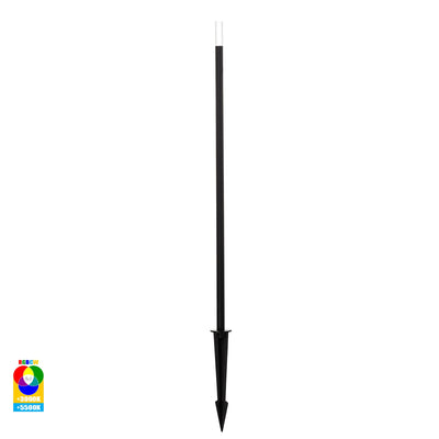 Drique Aluminium Black Bollard Light with Spike