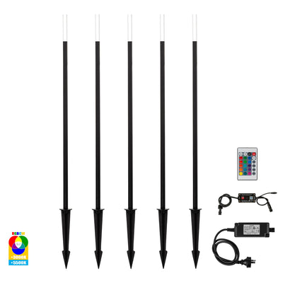 Drique Aluminium Black Bollard Light kit with Spike