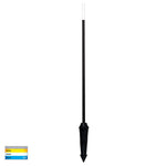 Drique Aluminium Black Bollard Light with Spike