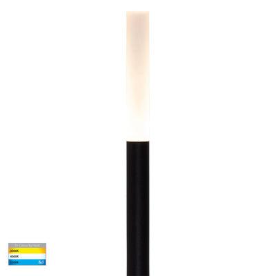 Drique Aluminium Black Bollard Light with Spike
