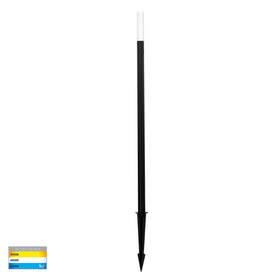 Drique Aluminium Black Bollard Light with Spike