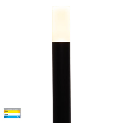 Drique Aluminium Black Bollard Light with Spike