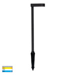 Lindri Aluminium Black Bollard Light with Spike